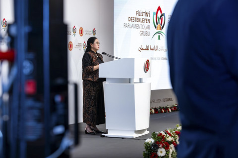 Ketua DPR RI Puan Maharani menghadiri forum diskusi kelompok parlemen negara-negara yang mendukung kemerdekaan Palestina atau The Group of Parliaments in support of Palestine di Istanbul, Turki, Jumat (18/4).  Foto: Dok. Tim Media Ketua DPR