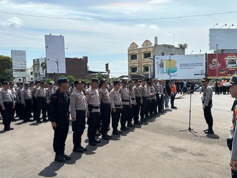 Ratusan personel dikerahkan amankan aksi damai bela Palestina jilid 3. | Foto: Dok Humas Polresta Bandar Lampung