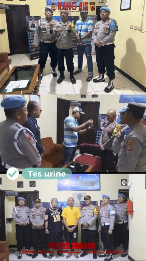 Kegiatan BAP dan Pengecekan Urine Aiptu Hendra Gunawan. Foto: Instagram/ @polres_subang