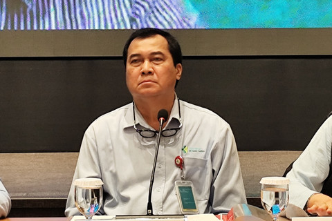 Direktur Utama RSHS Bandung Rachim Dinata Marsidi dalam konfesensi pers mengenai berbagai kasus terkait tenaga medis di Kementerian Kesehatan (Kemenkes), Jakarta Selatan, Senin (21/4/2025). Foto: Alya Zahra/kumparan 