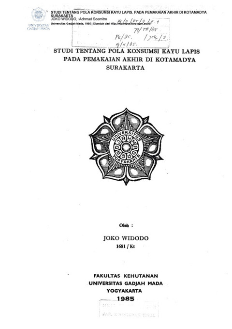 Sampul skripsi Jokowi di ETD UGM 1985. Foto: Dok. Istimewa