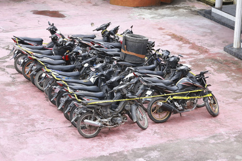 Sebanyak 22 motor diamankan. Foto: Dok. Polres Asahan