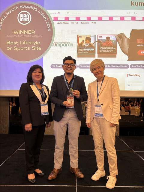 kumparanBOLANITA, satu-satunya kanal sepak bola wanita di Indonesia, meraih penghargaan di WAN-IFRA Digital Media Awards Asia 2025, Rabu (23/4/24). Foto: kumparan