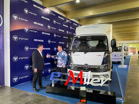 Launching Truk Listrik Foton eMiler di Krakatau Ballroom Jakarta (24/4/2025) Foto: Trio Bagus Witjaksono/kumparan