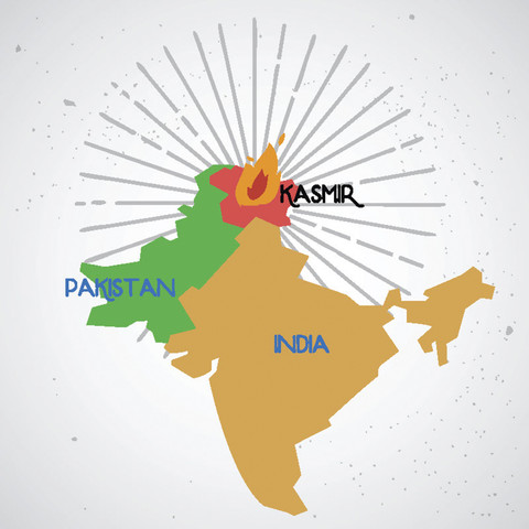 Ilustrasi Peta India dan Pakistan. Foto: Shutterstock