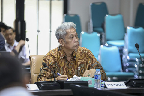 Wakil Menteri Sosial (Wamensos) Agus Jabo Priyono saat hadiri rapat bersama Wakil Menteri Perumahan dan Kawasan Permukiman Fahri Hamzah di Jakarta, Rabu (23/4/2025). Foto: Dok. Kemensos