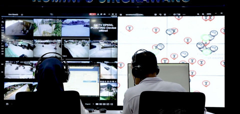 Layar yang menampilkan CCTV yang ada di Kota Singgkawang. Foto: Dok. Istimewa