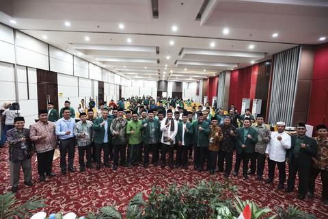 Menteri Sosial RI Saifullah Yusuf (Gus Ipul)  dalam pembukaan Rapat Kerja Nasional dan Rapat Pimpinan Nasional Jamaah Al Jam'iyatul Washliyah di Sentul, Bogor, Sabtu (26/4/2025). Foto: Dok. Kemensos