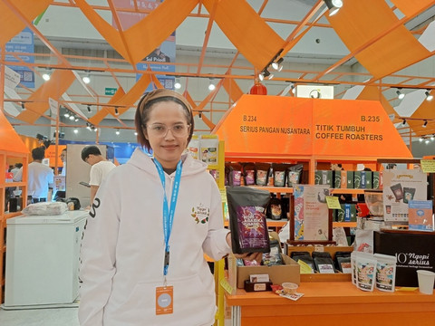 Pendiri Serius Pangan Nusantara, Elfira Agustina saat mengikuti BRI UMKM EXPO(RT) 2025 di ICE BSD, Tangerang. Foto: Dok. BRI