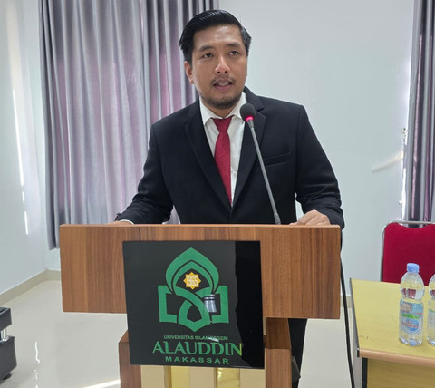 Fahrul Anggara Putra saat sidang promosi program doktor. Foto: Dok. Istimewa