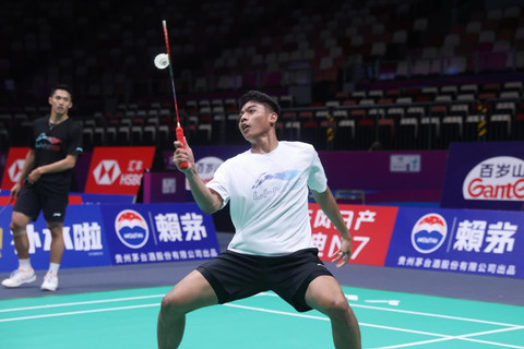 Zaki Ubaidillah di Piala Sudirman. Foto: PBSI