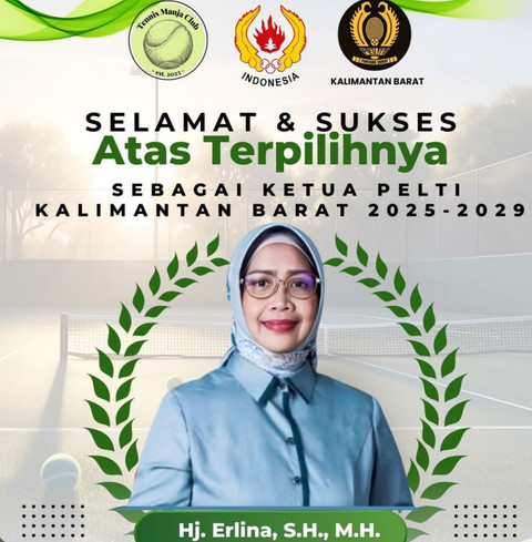Erlina terpilih menjadi Ketua PELTI Kalbar 2025-2029, Foto: Dok. Instagram @tmc_tenismanjaclub.