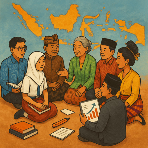Partisipasi Semesta: Refleksi Bukan Hanya Busana. Sumber: Ilustrasi generatif DALL·E, OpenAI.
