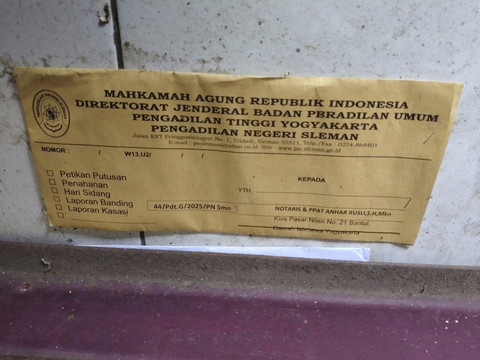 Kantor notaris Anhar Rusli di Pasar Niten, Kapanewon Kasihan, Kabupaten Bantul, Senin (28/4/2025). Foto: Arfiansyah Panji Purnandaru/kumparan
