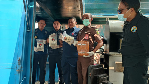Pemusnahan narkoba di Polda Metro Jaya, Selasa (29/4/2025). Foto: Rachmadi Rasyad/kumparan