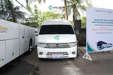 Bus listrik Higer yang diuji coba PO Efisiensi dan Kalista. Foto: Kalista
