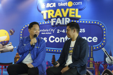Chief Executive Officer, tiket.com, George Hendrata saat memberikan sambutan dalam acara konferensi pers BCA tiket.com Travel Fair 2025 di Jakarta pada Selasa (29/4/2025). Foto: Dok. tiket.com