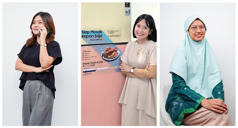 Alishia Gozal (kiri), Mutiara Ramadhani (tengah), Siti Muslimah (kanan). Foto: Dok. Samsung