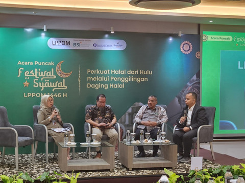 LPPOM menggelar adara festival Syawal 1446 H dengan tema "Perkuat Halal dari Hulu melalui Penggilingan Daging Halal" yang digelar di Hotel Gren Alia Jakarta, Selasa (6/5/2025). Foto: Ela Nurlaela/kumparan