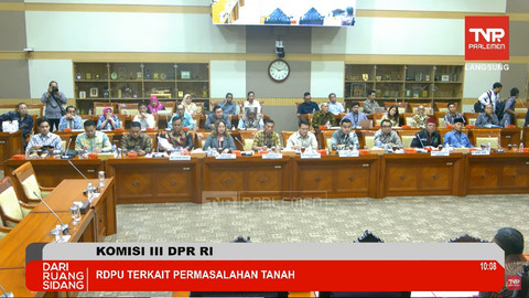 RDPU terkait permasalahan tanah di Kompleks Parlemen, Senayan, Jakarta, Rabu (7/5/2025). Foto: YouTube/ TVR Parlemen
