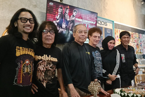 Konferensi pers konser Godbless Unplugged di kawasan Kalibata, Jakarta Selatan, Rabu (7/5/2025). Foto: Giovanni/kumparan