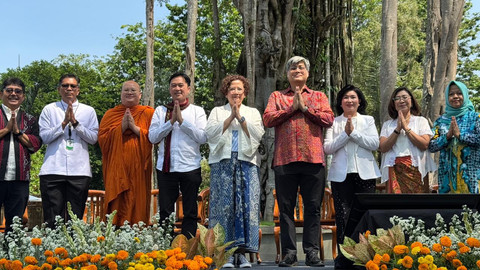 Konferensi pers jelang Perayaan Tri Suci Waisak 2569 BE/2025 di Candi Borobudur. Foto: Dok. Arif UT/Pandangan Jogja
