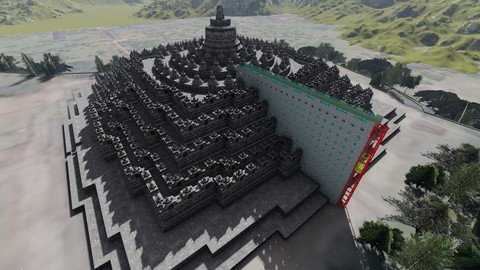Foto maket pembangunan lift di Candi Borobudur yang viral. dok Istimewa