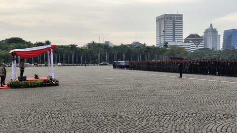 Apel siaga anti premanisme Polda Metro Jaya di Monas pada Jumat (9/5). Foto: Rachmadi Rasyad/kumparan