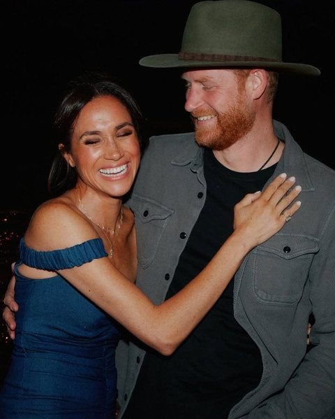Tampilan Meghan dan Harry saat menonton konser Beyonce. Foto: Instagram @meghan
