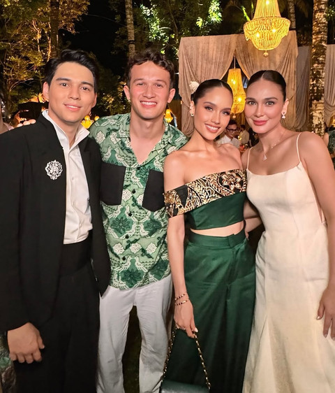Cinta Laura dan Arya Vasco di pernikahan Luna Maya dan Maxime Bouttier. Foto: Instagram @claurakiehl