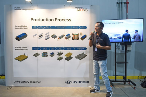 Proses perakitan baterai mobil listrik Hyundai. Foto: Hyundai