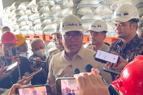 Wakil Menteri Pertanian sekaligus Ketua Dewan Pengawas Perum BULOG Sudaryono di Sentra Penggilingan Padi (SPP) Karawang, Kamis (15/4/2025). Foto: Najma Ramadhanya/kumparan