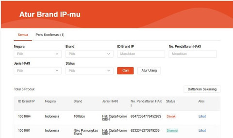 Tata cara mendaftarkan merek atau buku di Brand IP Portal milik Shopee. Foto: Dok. Shopee