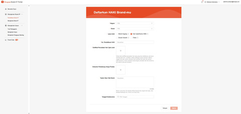 Tata cara mendaftarkan merek atau buku di Brand IP Portal milik Shopee. Foto: Dok. Shopee