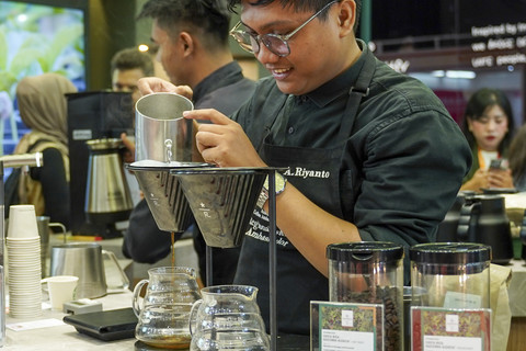 Pameran kopi Indonesia di booth Starbucks di event World of Coffee Asia 2025 (16/5/25). Foto: Dok. Starbucks Indonesia
