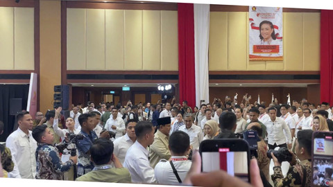 Presiden Prabowo Subianto tiba saat menghadiri Kongres ke-IV PP TIDAR di Hotel Borobudur Jakarta, Sabtu (17/5/2025). Foto: Fadhil Pramudya/kumparan