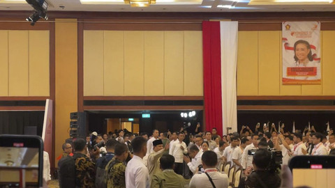 Presiden Prabowo Subianto tiba saat menghadiri Kongres ke-IV PP TIDAR di Hotel Borobudur Jakarta, Sabtu (17/5/2025). Foto: Fadhil Pramudya/kumparan