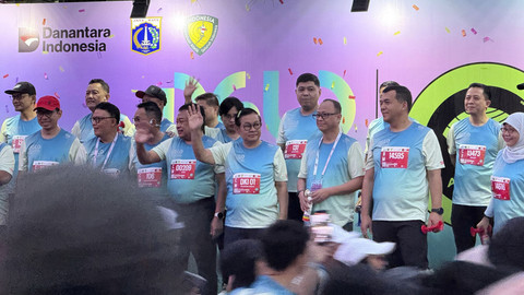 Gubernur Jakarta Pramono Anung hingga Dirut PT Telkom Indonesia Ririek Adriansyah di acara Digiland 2025. Foto: Kevin S. Kurnianto/kumparan