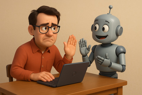 Manusia dan AI. Gambar dibuat dengan GPT 4o