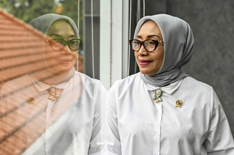 Menteri Pemberdayaan Perempuan dan Perlindungan Anak (PPPA) Arifatul Choiri Fauzi. Foto: Rivan Awal Lingga/ANTARA FOTO
