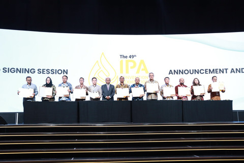 PT Pertamina Hulu Energi (PHE) menandatangani 10 Perjanjian Jual Beli Gas (PJBG) pada The 49th IPA Convention & Exhibition di ICE BSD, Tangerang, Selasa (20/5/2025). Foto: Dok. Pertamina