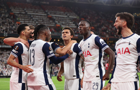 Tottenham Hotspur vs Manchester United (MU) dalam pertandingan final Liga Europa 2024/25 di Stadion San Mames, Spanyol, Kamis (22/5) dini hari WIB. Foto: REUTERS/Violeta Santos Moura