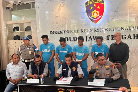 Polda Jawa Tengah menangkap enam anggota organisasi masyarakat (ormas) atas dua kasus pidana di Kota Semarang dan Kabupaten Blora. Foto: Dok. Istimewa