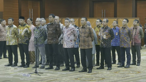 Suasana saat pelantikan pejabat eselon 1 Kementerian Keuangan di kementerian Keuangan, Jakarta, Jumat (23/5/2025). Foto: Youtube/ Kemenkeu RI
