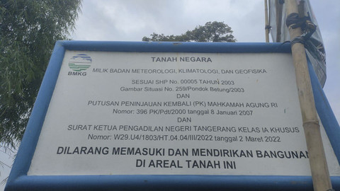 Lahan milik BMKG yang diduga dikuasai ormas di Tangsel. Foto: Istimewa