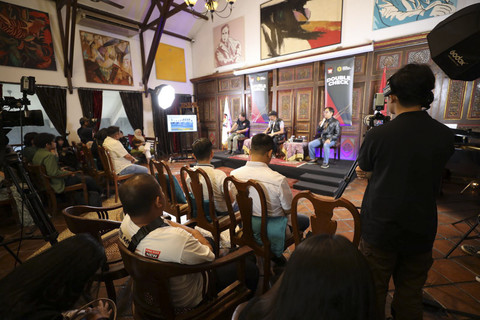 Wamensos Agus Jabo Priyono saat menghadiri kegiatan 'Double Check PCO x Gempita' di Toety Heraty Museum, Sabtu (24/5/2025). Foto: Dok. Kemensos