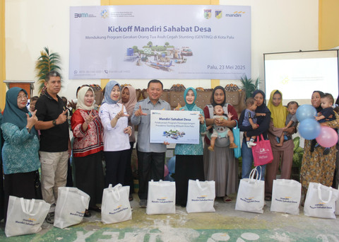 Program Mandiri Sahabat Desa yang digagas Bank Mandiri berhasil merangkul 200 keluarga risiko stunting yang tersebar di 8 kecamatan di Kota Palu, Sulawesi Tengah. Foto: dok. Bank Mandiri