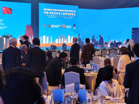 Suasana acara Indonesia-China Business Reception 2025 yang diselenggarakan oleh Kadin di Shangri-La Hotel Jakarta, pada Sabtu (24/5/2025). Foto: Luthfi Humam/kumparan