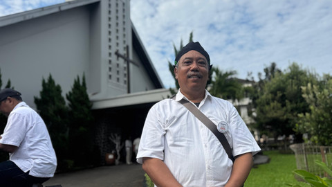 Ketua Panitia Ibadah Kenaikan Yesus Kristus di GKJ Gondokusuman Yogya, Joko Pamungkas. Foto: Widi RH Pradana/Pandangan Jogja