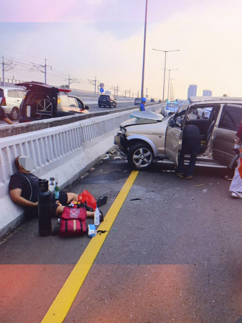 Kecelakaan di KM 32 Tol MBZ. Foto: Dok. Istimewa